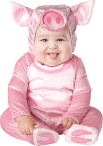 This Lil Piggy Infant Toddler Costume Cute Pink Jumpsuit Baby Halloween Party