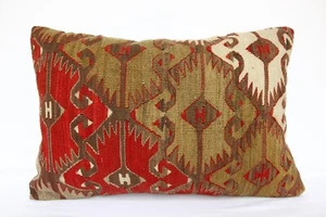Almohada 16x24, almohada bohemia, almohada Kilim, almohada vintage, estuche cojín lumbar - Imagen 1 de 10