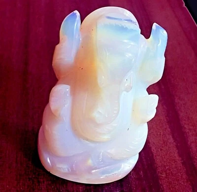 Synthetic Opal carving Idol Lord Ganesha Loose Gemstone 384 Ct With Free Gift - Image 1 of 4