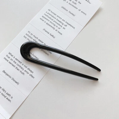 Garfo de cabelo de acetato em forma de U grande ácido acético grampo de cabelo resina geométrica - Imagem 1 de 4