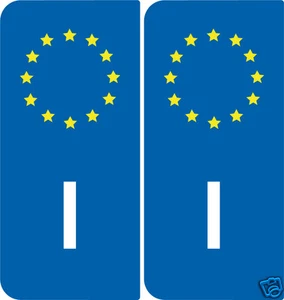 2 Stickers style immatriculation Europe Italie - Bild 1 von 1