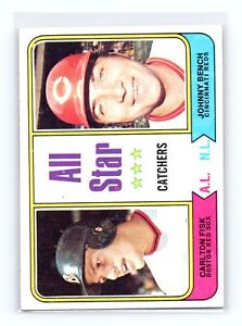 1974 Topps #331 All-Star Catchers (Carlton Fisk / Johnny Bench)