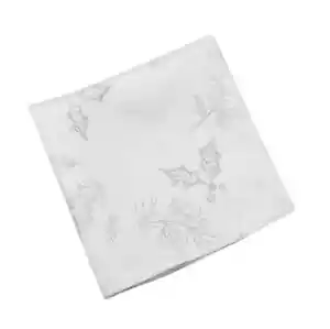 Servilleta Damasco Navidad Brillante Invierno Seto - Blanco/Plateado - 45cm x 45cm - Imagen 1 de 1