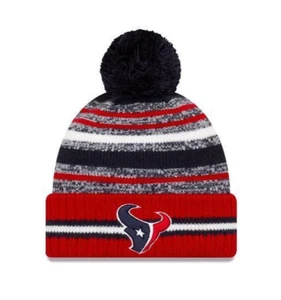 HOUSTON TEXANS NEW ERA Men's Sideline Cuffed Knit Winter Hat Logo Pom Beanie $33 - Picture 1 of 2