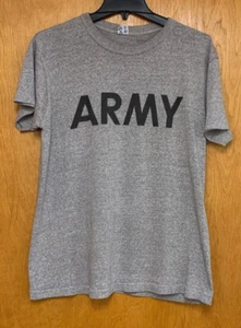 Vintage Single Stitch ARMY Spell Out Gray Tshirt Women's Medium Champion Tag - Picture 1 of 6