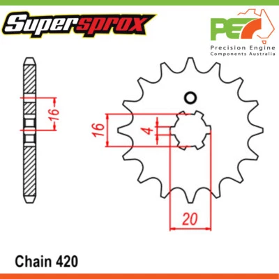Novo em folha * Supersprox * Roda dentada frontal para se adequar a SUZUKI RM100 100cc - Imagem 1 de 4