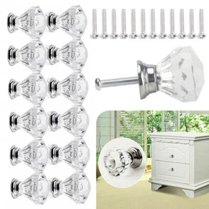 12 Stk. Möbelknöpfe Kristall Glas Möbelgriffe Schrankknopf Möbelknäuf Tür Knopf - Bild 1 von 12