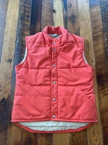 1977 Vintage REI Co-Op Poly Puffer Vest Orange Winter Outdoors Men's M - Picture 1 of 7