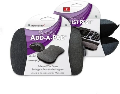 HandStands Beaded Keyboard & Mouse Wrist Support for Medium, Black/Grey  - Image 1 of 2