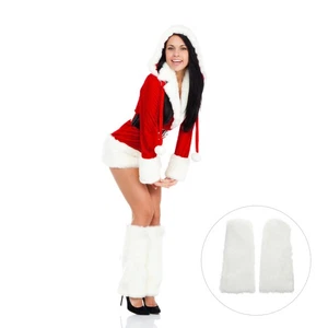 1 par de calcetines de felpa hasta la rodilla calentadores de piernas de invierno de moda para mujer - Imagen 1 de 12