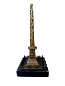 Antiker Bronze Louxor Obelisk 19. Jahrhundert, Souvenir von Paris, Ägyptische Wiederbelebung - Bild 1 von 20