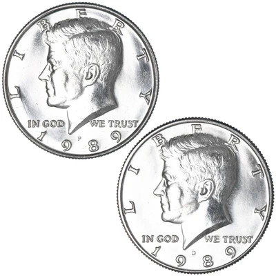 1989 P & D Kennedy Half Dollar Gem From Proof Mint Sets - Image 1 of 4