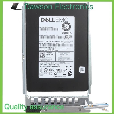 CDC61 0CDC61 Dell EMC 960GB 6Gbps SATA RI TLC 7mm 2.5 SSD 14G KIT - Image 1 of 4