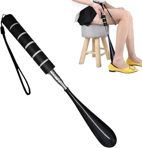 Shoe Horn Extra Long Handle Stainless Steel 28" Handled Metal Shoehorn Horns - Picture 1 of 12
