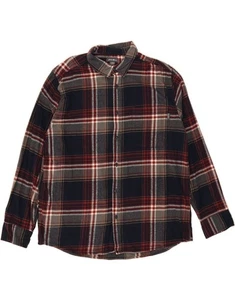 EDDIE BAUER Mens Flannel Shirt 2XL Navy Blue Plaid Cotton CQ75 - Picture 1 of 3