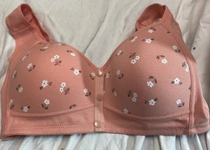 NEW Ellymuse Daisy Bras for Older Women Front Closure Wireless Push up Bra LARGE - Picture 1 of 7