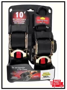 NEU 10 Fuß x 2 Zoll einziehbare Ratsche Spanngurte - Schwerlast 2er Pack sicher - Bild 1 von 2