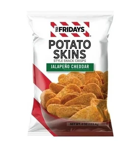 3x TGI Fridays Potato Skins Snacks, Jalapeno Cheddar 4 oz Bags - EXP 25AUG25! - Picture 1 of 1