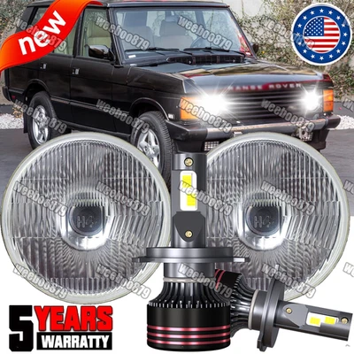 Par de faros LED redondos negros 7" para Land Rover Range Rover Classic 1970-1995 Foto 1 de 4