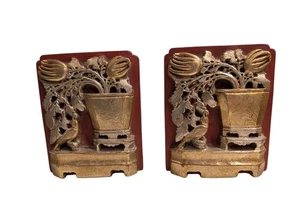 Borghese Hollywood Regency Buchstützen Blumen Vogel Motiv - Bild 1 von 10