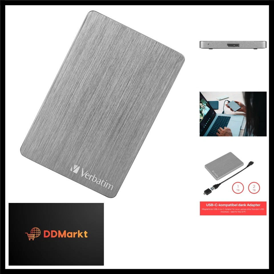 STORE'N'GO ALU Slim 2.5 6,35CM 1TB USB 3.2, 53662 - Bild 1 von 4