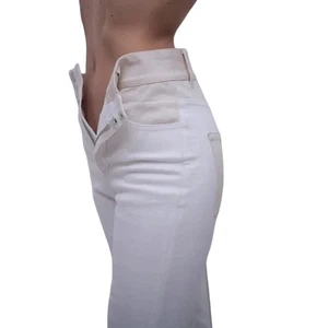 WENDELBORN Studio Jean 2-Tone High Waist Straight Leg Denim White Tan EUC 26 - Picture 1 of 7