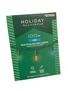 Christmas Lights Holiday Living 100ct Multicolor 25ft LED Mini String Lights - Picture 1 of 2