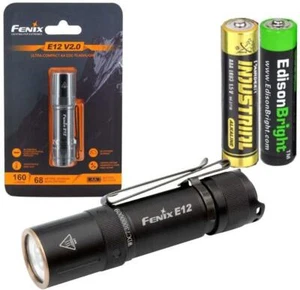 Linterna LED Fenix E12 V2 160 Lúmenes con paquete de baterías alcalinas EdisonBright AA - Imagen 1 de 12