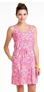 Lilly Pulitzer Pink Orange White Kori Dress Chum Bucket Print Szs Large - Picture 1 of 8