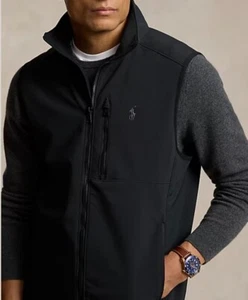 NWT-POLO RALPH LAUREN Men’s PERFORMANCE Water Repellent Stretch Black Vest- Sz M - Picture 1 of 8