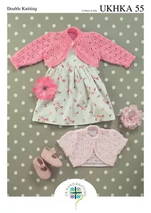 UKHKA 55 Modello per maglieria Baby Boleros in DK 16-26" (41-66 cm) - Foto 1 di 3