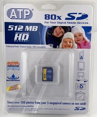 ATP 512 MB HD Memory SD Card, New - Image 1 of 4