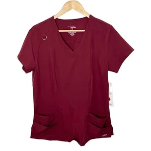 New York Laundry +Medics Scrub Top Red Womens Size Medium - Picture 1 of 8