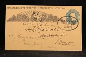 Massachusetts: Boston 1880s Mechanic Association 1c Circular Advertising Cover - Bild 1 von 2