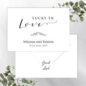 Personalised Lottery Wedding Favour Gift Scratch Card Lottery Lotto Holder L7 - Picture 1 of 3