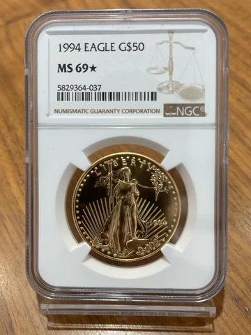 1994 $50 Gold American Eagle NGC MS 69* (Star)  Exceptional Eye Appeal Cover