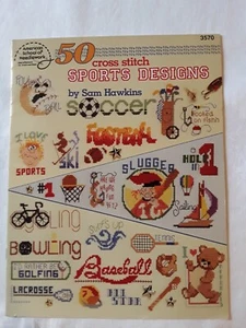 50 Sport Designs Kreuzstich Karten Buch Tennis Segeln Fußball Angeln Golf - Bild 1 von 2