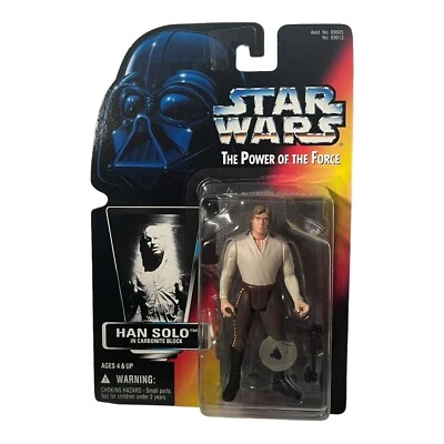 Figura Star Wars Power of Force Tarjeta Roja Han Solo en Carbonita 3 3/4 Pulgadas Foto 1 de 4