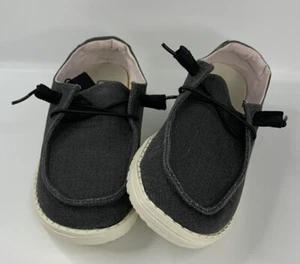 Zapatos para mujer Hey Dude Wendy talla 6 mocasines informales sin cordones negros cambray - Imagen 1 de 15
