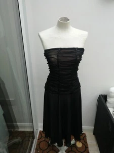 Gorgeous NWT Black Lined Dress Size 12 by Kit chiffon strapless - Picture 1 of 7