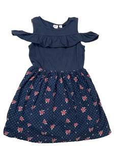 Vestido GAP para niños azul marino floral hombro frío talla S (6-7) - Imagen 1 de 3