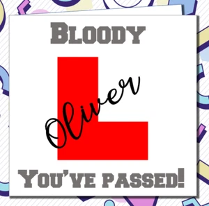 Personalised Passed Driving Test Card Well Done Congratulations L Plate /JV - Picture 1 of 4