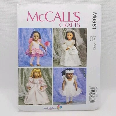 McCall's Crafts 6981 Fairy Bride Princess 18" Doll Clothes Sewing Pattern Uncut - Image 1 of 4