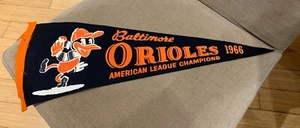 MLB Baltimore Orioles Classic 1966 AL Champions Team Logo Pennant 23" see below - Picture 1 of 6