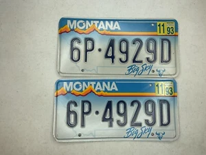 1993 Montana License Plate Pair Tag # 6P4929D - Picture 1 of 2