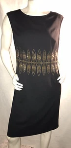 JM Studio by John Meyer Black Gold Stud Back Zip Sleeveless Dress Size 10 - Bild 1 von 12