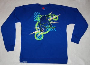 Boys SWEATSHIRT Hanes SKATEBOARD Royal Blue LIME GREEN 2X 18 * - Picture 1 of 1