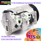 AC AC Air Compressor W/ Clutch For Mercedes-benz C230 C240 C280 Clk320 Cl55 NEW