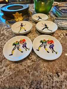 Mikasa desert plates set of 8 tennis football exercise - Picture 1 of 9