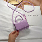 Women Mini Alligator PU Shoulder Bag Acrylic Chain Crossbody Totes (Purple)